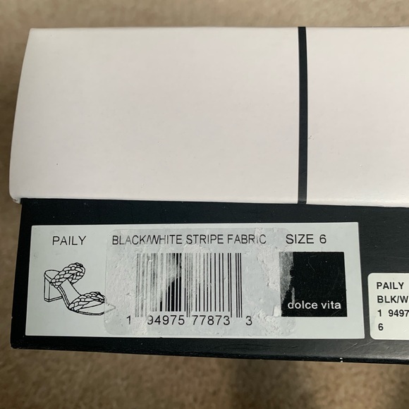NIB Dolce Vita Paily Braided Black and White Sandal NEW IN BOX Size 6 - Picture 7 of 10